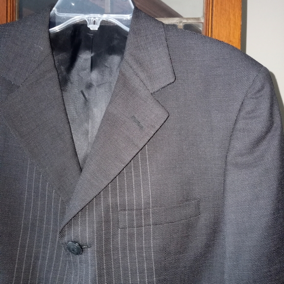 Versace Classic V2 Mens Black Gray Pinstriped Blazer Sport Coat Jacket 38S /B8 - Picture 2 of 14